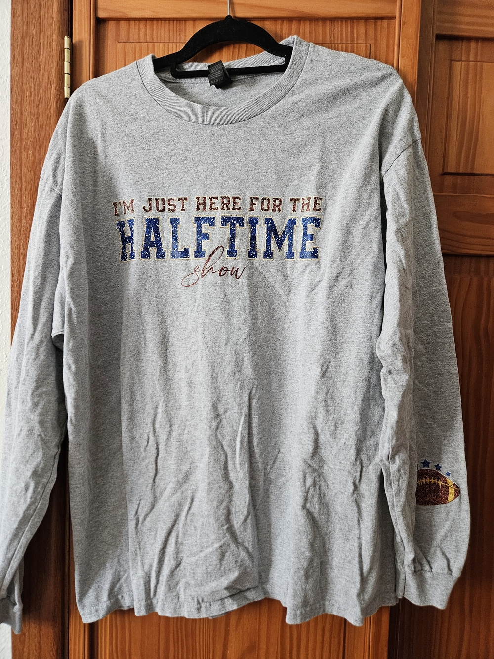 Gray 'HALFTIME' Graphic Long Sleeve Tee